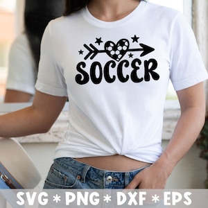 Soccer Svg, Game Day, Soccer Heart, Arrow, Soccer Lover, Sports Mom, Idea regalo, File di taglio Svg, Svg per creare file Cricut, Download digitale