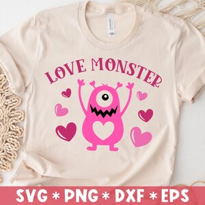 Liebe Monster SVG, Happy Valentine's Day, lustige Valentine, romantisch, Herzen, niedlich, schneiden Datei, SVG für die Herstellung von Cricut Datei, digitaler Download