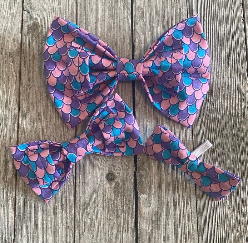 Cat Bow Tie Mermaid Scale Dog Neck Bow Tie Over The Collar