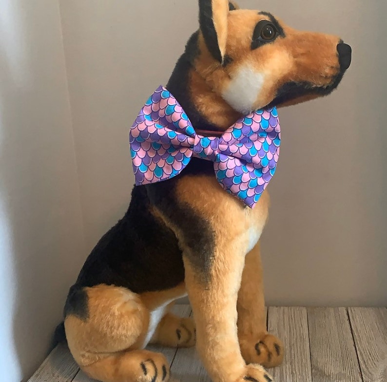 Cat Bow Tie Mermaid Scale Dog Neck Bow Tie Over The Collar