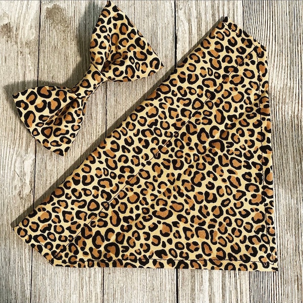 Leopard Print Hundehalsschleife ODER personalisiertes Bandana | Über dem Halsband | Katzenschleife | Katzen Bandana | Haustier Accessoires