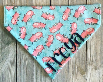 When Pigs Fly Personalized Dog Bandana | Over The Collar | Cat Bandana