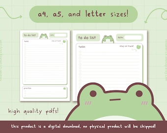 Bored Frog To-Do List Printable | Cute Undated Planner (Digital Download)