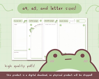 Bored Frog Printable Planner Set | To Do List, Notes (Digital Download)