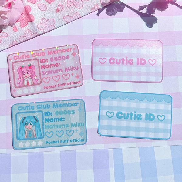 Cutie Club ID Cards Miku - trading cards collecting cards photo cards id holder photo kpop sakura hatsune miku art cards collecting card