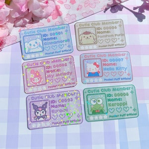 Cutie Club ID Karten - Sammelkarten Fotokarten Ausweishalter Foto Kpop doppelseitig Japense Zeichen Katze Frosch Hase Purin