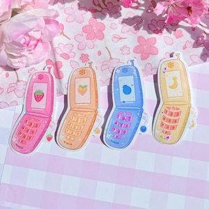 Autocollants holographiques pour téléphone à rabat fruits, téléphone banane, esthétique de l'an 2000