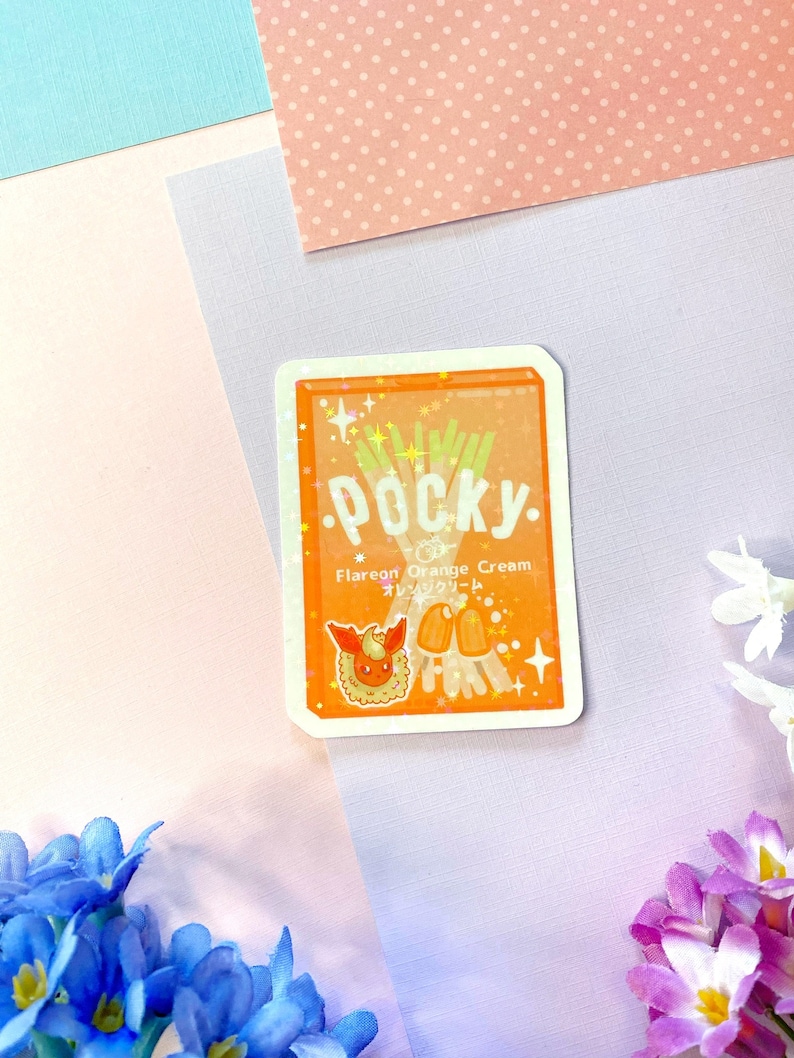Pocky Sticker Holo Evolutions Pocky Vinyl Stickers - Mon Pocky Asian Japanese Snacks ...