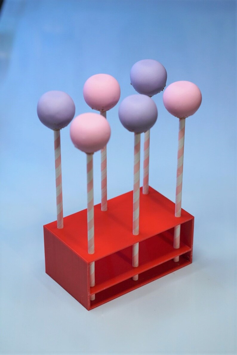 Cake Pop Stand for Straws in Red Holds 6