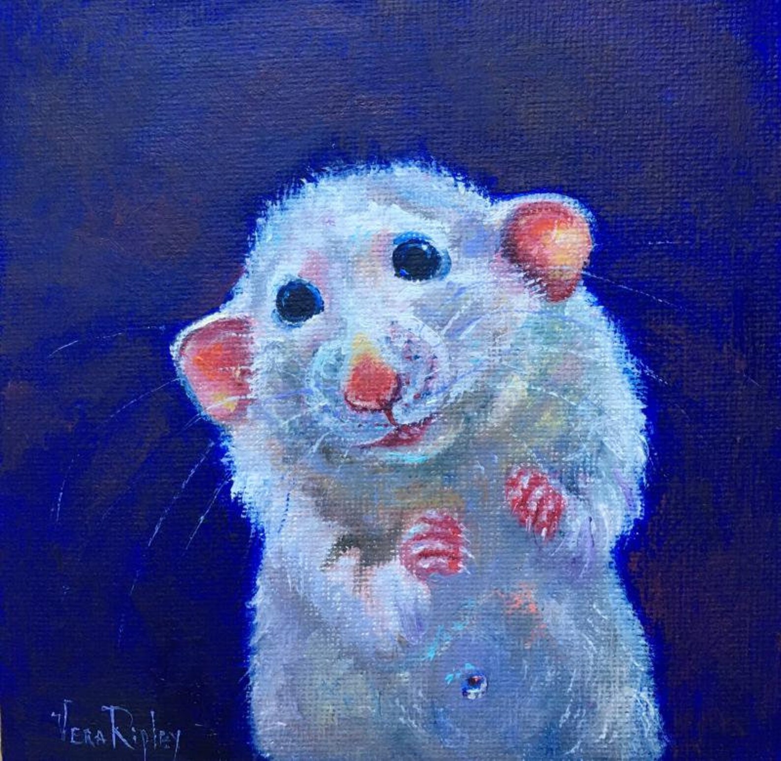 Original oil painting cute rat kids art gift idea mother Etsy