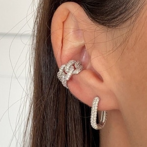 Chain Cartilage Ear Cuff Earrings , Gold Ear Wrap, Gourmet Ear Cuffs , 925 Sterling Silver Ear Wrap, Earrings for Her