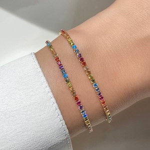 TATIANA☆[SET] Pearl and Rainbow jewel Bracelet MUSINSA公式 | TATIANA (Set) Pearl and Rainbow Jewel Bracelet
