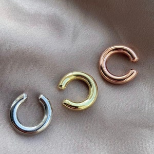 Ear cuff Earring Without Stone  , No Piercing 925 Solid Sterling Silver Gold Vermeil, Plain Ear Cuff , Wrap Earrings