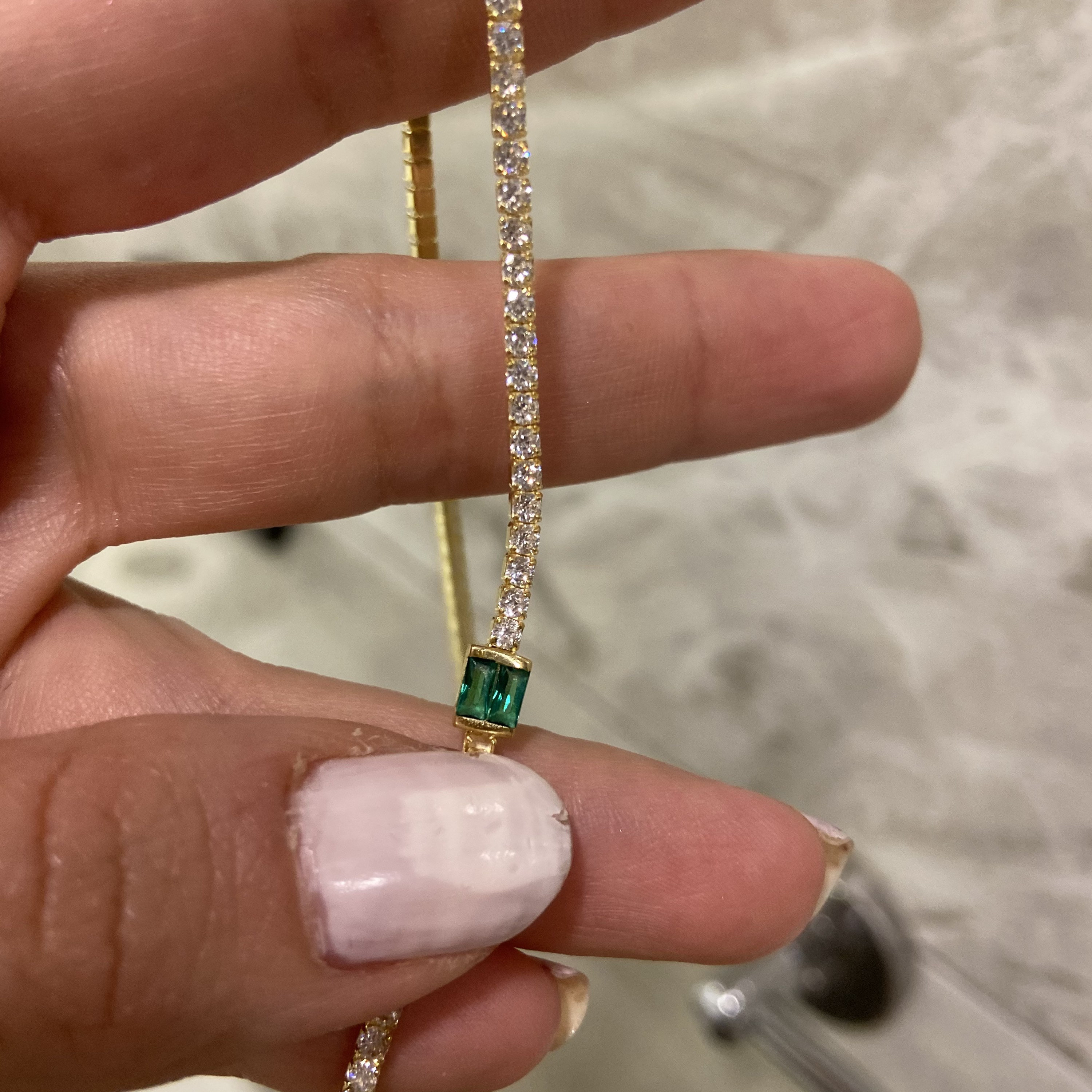 Emerald Necklace Tennis Necklace Choker Necklace Dainty Etsy