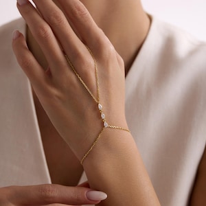 Hand Chain , Bezel Hand Accessories , Finger Bracelet , 925 Sterling Silver Handchain ,Mothers Day Gift Ideas