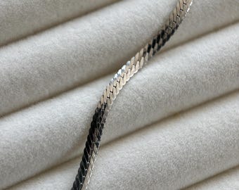 Bracciale a spina di pesce in argento sterling 925, bracciale a catena a serpente