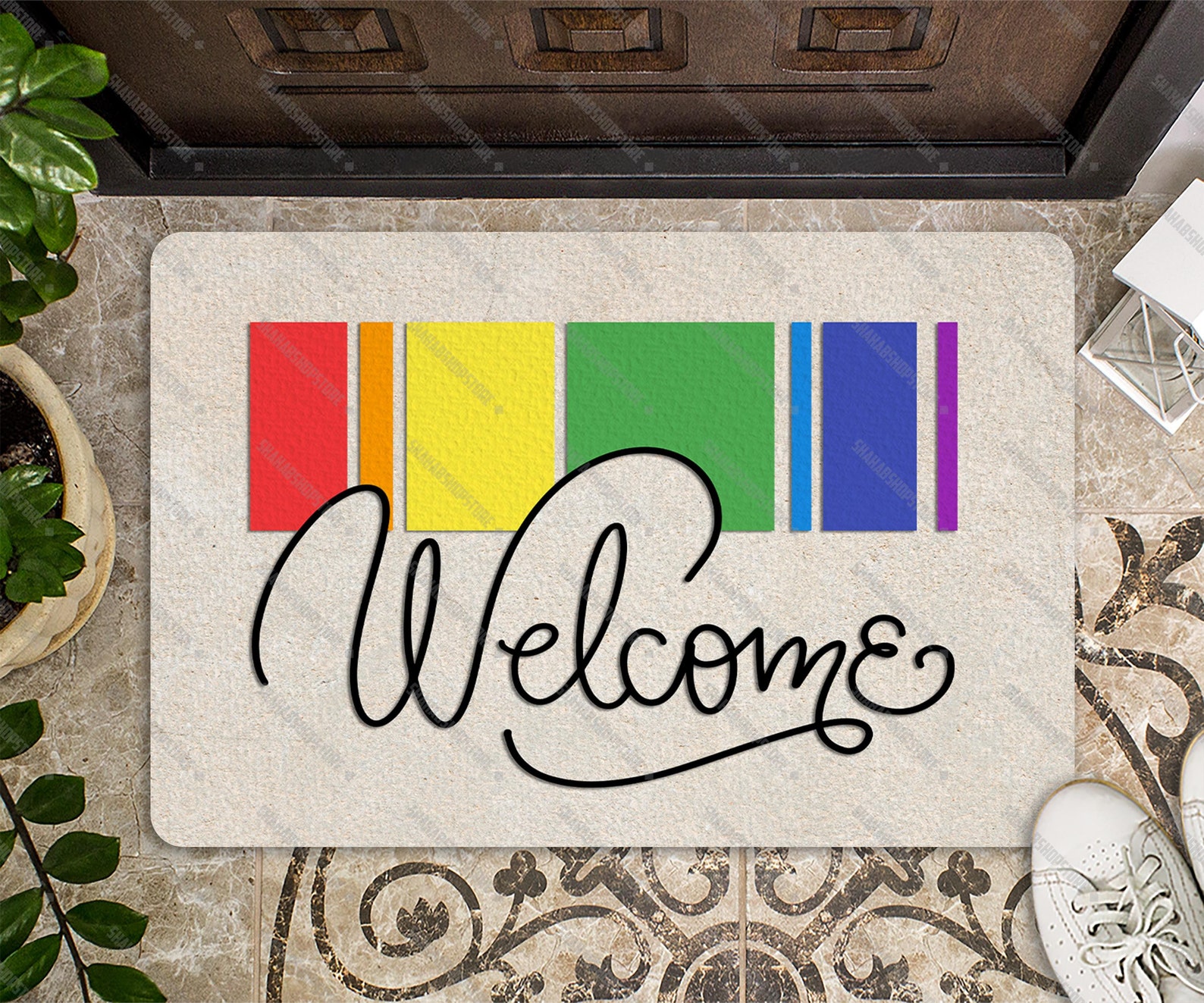 Happy Pride Month Doormat LGBT Rainbow Flag Door Mat Etsy