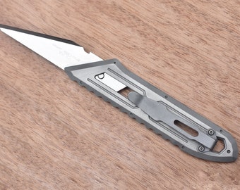 Titanium Alloy Box Cutter Retractable Exacto Knife EDC Razor