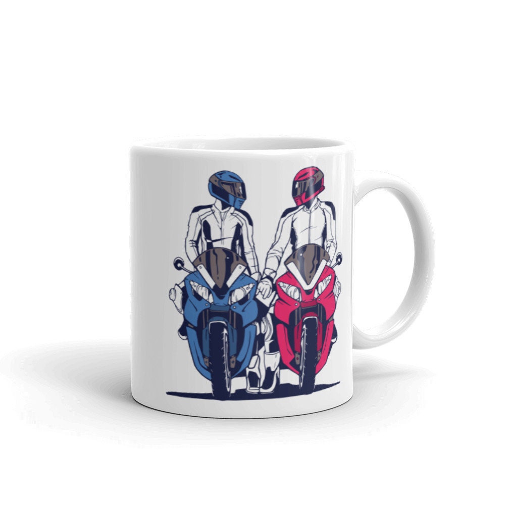 Couple de Motards, Mug Moto, Couple, Idée Cadeau, Motorbike Couple Mug, Biker Love Mug