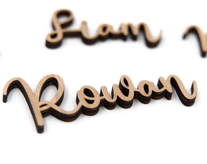 Ronit Name Cursive Cursive Name Place Card Cursive Wood Guest Name / Laser Cut Names ...
