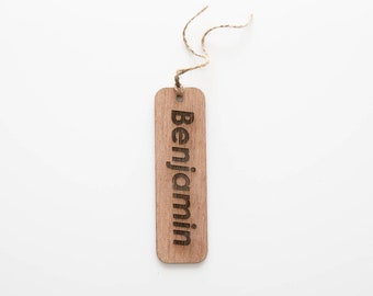 Personalized name engraved wooden bookmark back to school