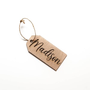 Personalized Wooden Stocking Name Tag For Christmas stockings and gifts