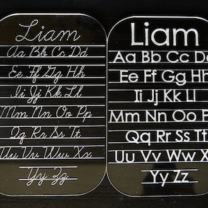 Custom Dry-Erase Acrylic Handwriting Practice, Name and Alphabet practice, Montessori learning, Learning to write