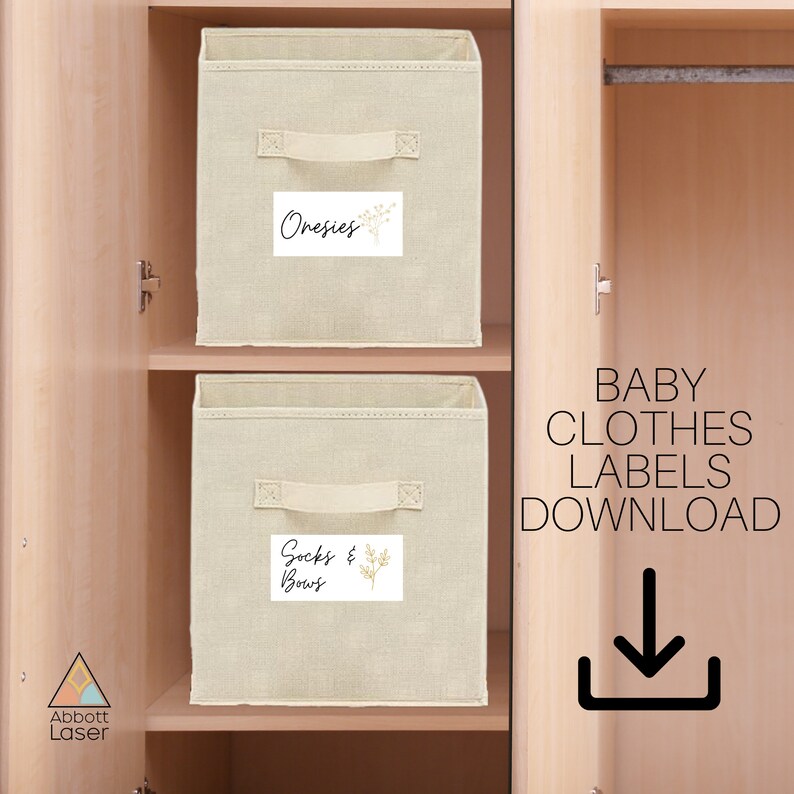 Printable Baby Clothes Labels for Organizing Set of 6 Etsy