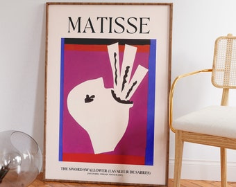 Henri Matisse Print Exhibition Poster Henri Matisse Wall Art Galleria eclettica Wall Art Mid-Century Modern Art Exhibition Stampa digitale