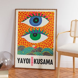 YAYOI KUSAMA Poster - Eye See - Home Wall Decor as Abstract Japanese Wall Art Yayoi Kusama Inspired Japanese Gallery Wall Art