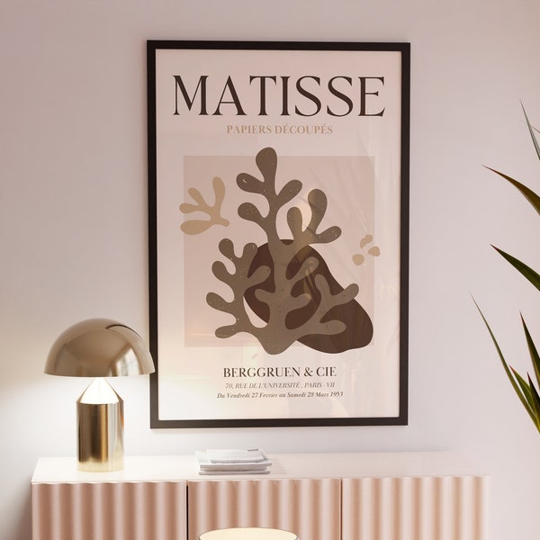 Matisse Wall Art Digital Download Neutral Wall Art Abstract Print Vintage Gallery Wall Exhibition Poster Minimalist Print Botanical Poster