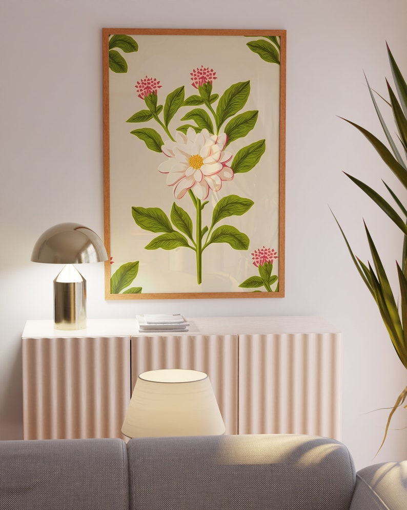 JASMINE Wall Art Retro Flower Poster Vintage French Etsy