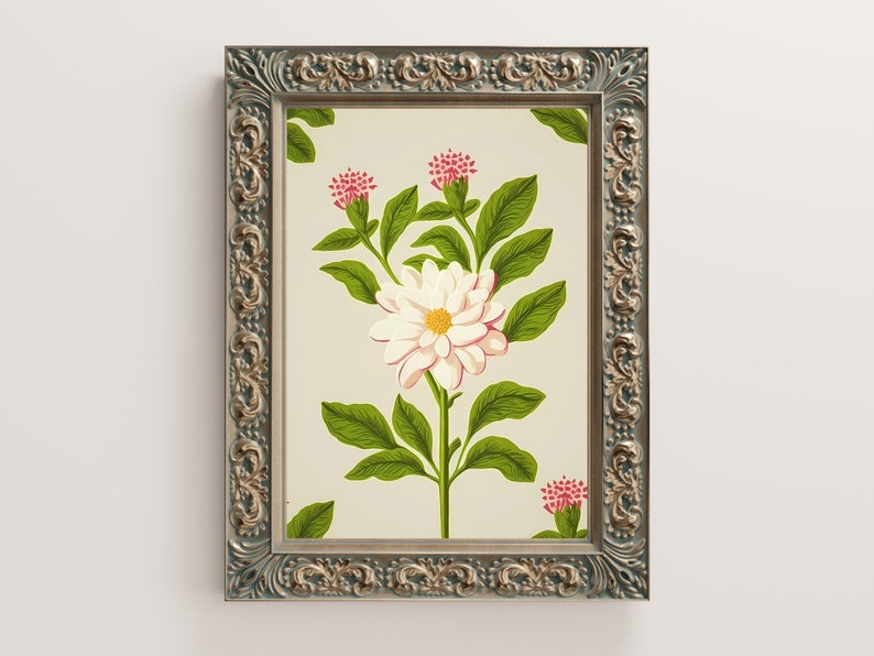 JASMINE Wall Art Retro Flower Poster Vintage French Etsy
