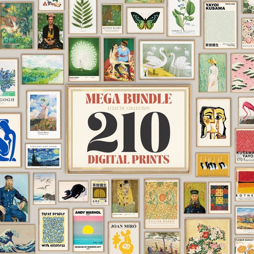 Eclectic Digital Art Set Vintage Gallery Wall Decor Mega Etsy