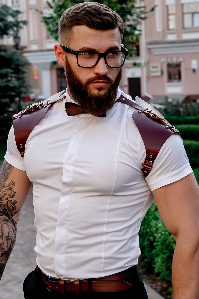 Stylish Leather Shoulders for Men Original Leather Accessory Etsy