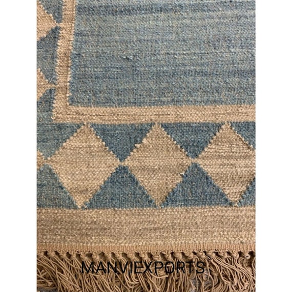 8 X 109 X 12 Ft Light Blue Kilim Ruglarge Brown Kilim Etsy