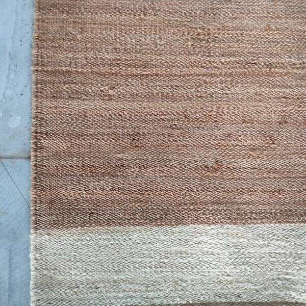 Natural Jute Handwoven Boho Area Rug/ Large Area Rug/ Eco Friendly Rug/ Turkish Solid Custom Size Rug/Indian Decor rug,Custom size rug