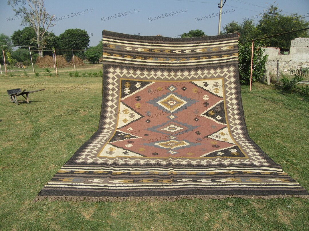 Handmde Woven Jute Kilim Rugs 300 X 420 Cmlarge Size Jute Etsy
