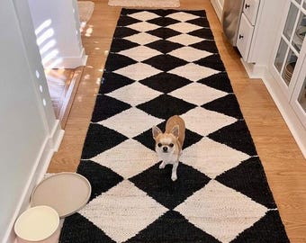 2 x 12, 2 x 18, 2.5 x 22 ft black and white jute runner,natural jute runner, diamond jute runner,jute runner table, black jute runner rug,