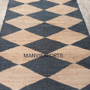 Custom Size Natural Jute Hemp Area Rug with Black Bohemian Rug Home Decor Rug Custom Size Rug Handwoven Rug Natural Fiber Rug
Genuine Black Jute Rug, Rectangle Natural Braided Area Rug For Bedroom, Livingroom, Hallway, Bohemian Jute Rug, Custom Rug
