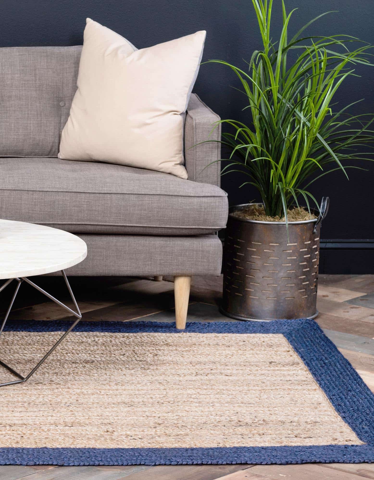 6x9 Ft Navy blue jute rug Natural Jute Rug. Natural Rug. Jute Etsy