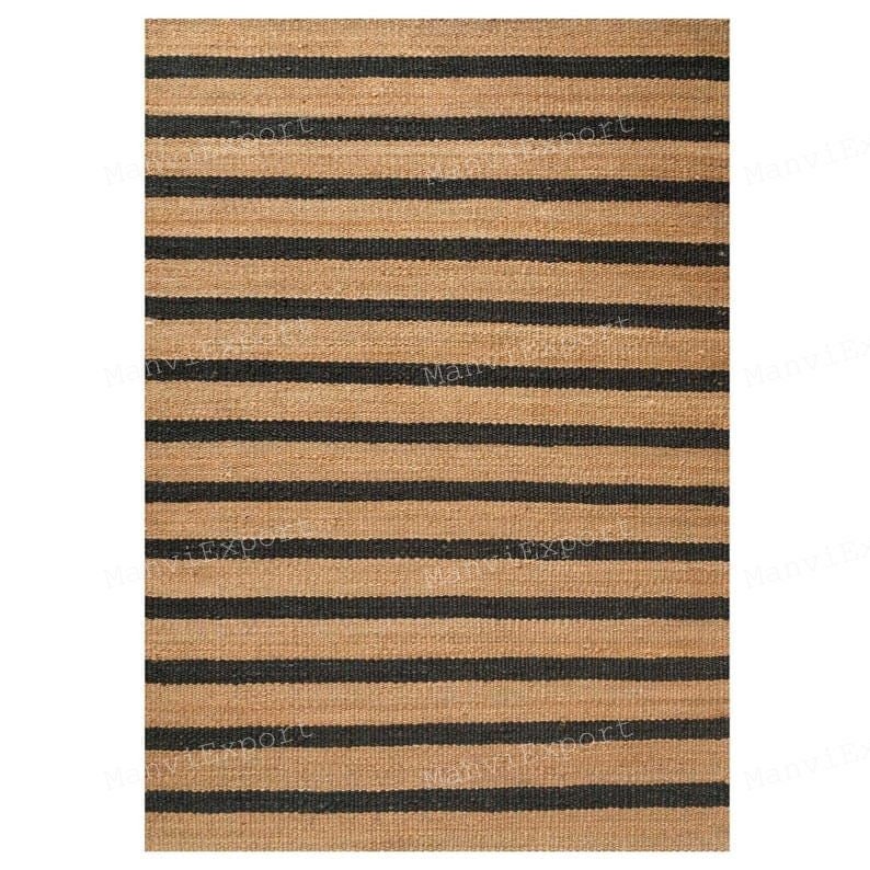 Handwoven Black and Tan Carpet