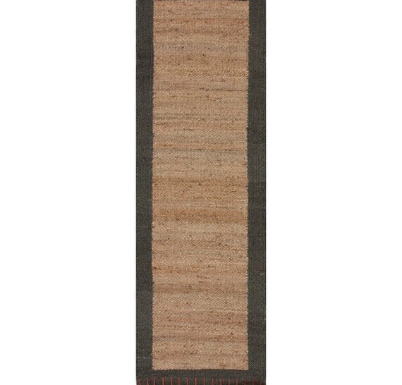 2x6 2x8 2x10 Natural black Floor Runner Hand Braided Jute Etsy