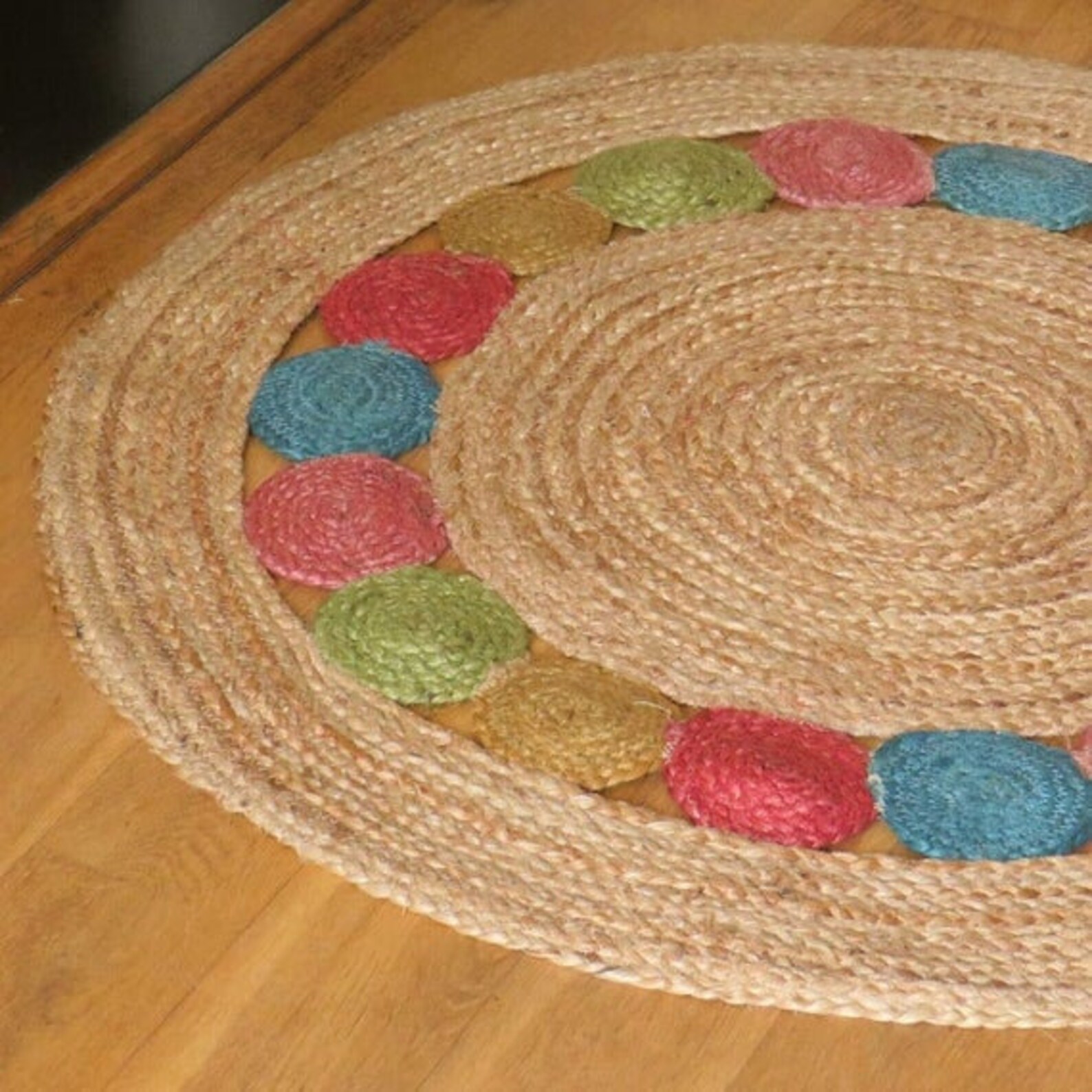 Home Decor Natural Jute Halaka Round Jute Rug Rug For Floor | Etsy