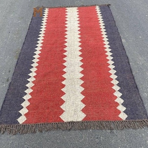 Multi Sizes Runner Rug for Stairs And Home Decor , Handwoven Geometric Indian Rug, Kilim Runner Rug for Entryway | Hallway -kitchen -Bedside