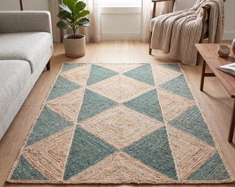 Hand Woven Seagrass Area Rug, Vintage Handmade Natural Straw Rug Rush Rug Mat, Jute Carpet Hall Runner, Cottage Style Farmhouse Home Decor