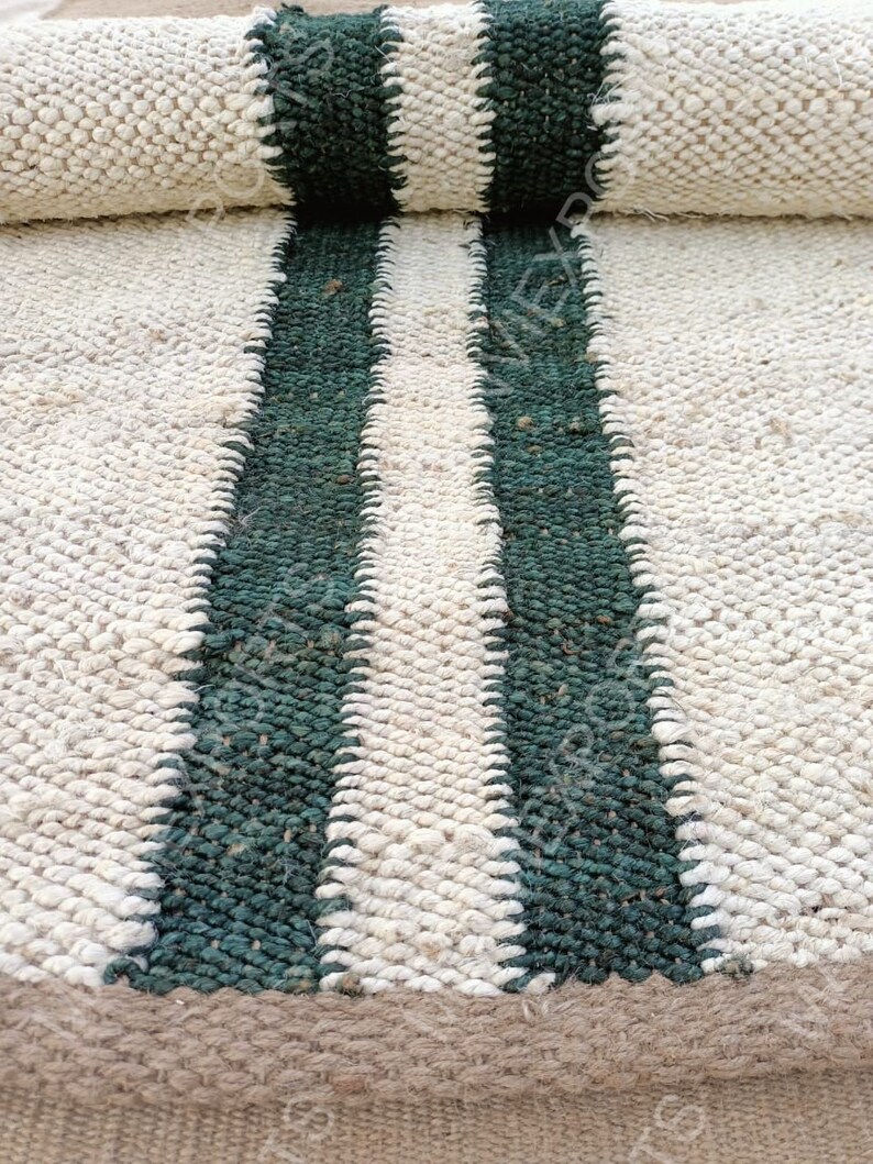 Black Line Jute Runnerjute Table Runnerhallways Etsy