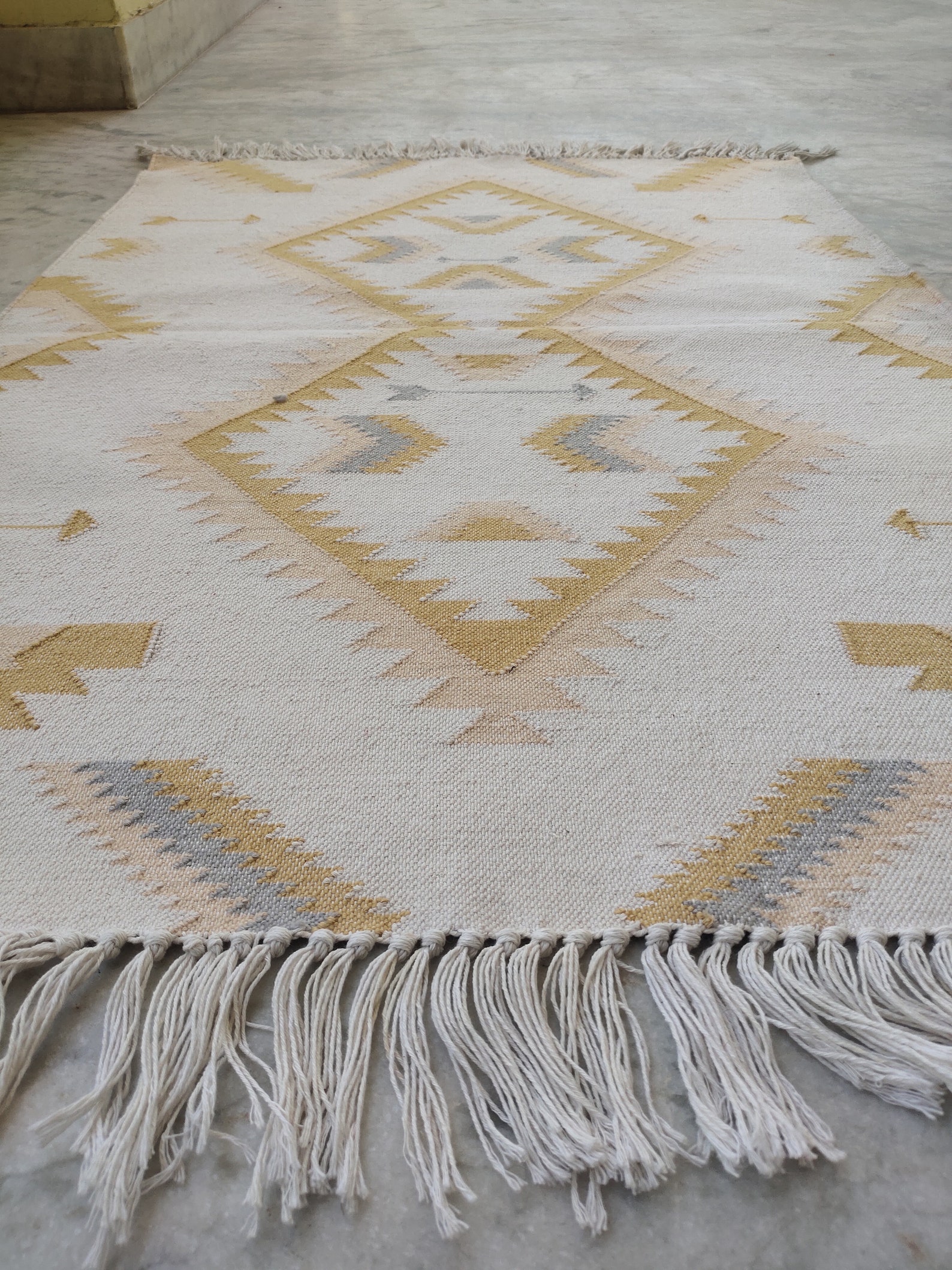 Medium handwoven off white rug cotton rug bathroom mat Etsy