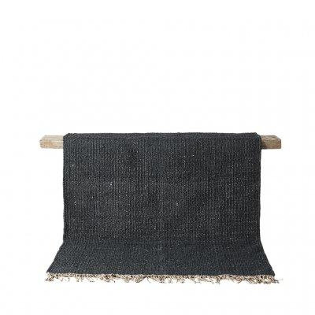 Handwoven Black Jute Runnerjute Stair Runnerkitchen Jute Runnerhallway Black Jute Rugscustom