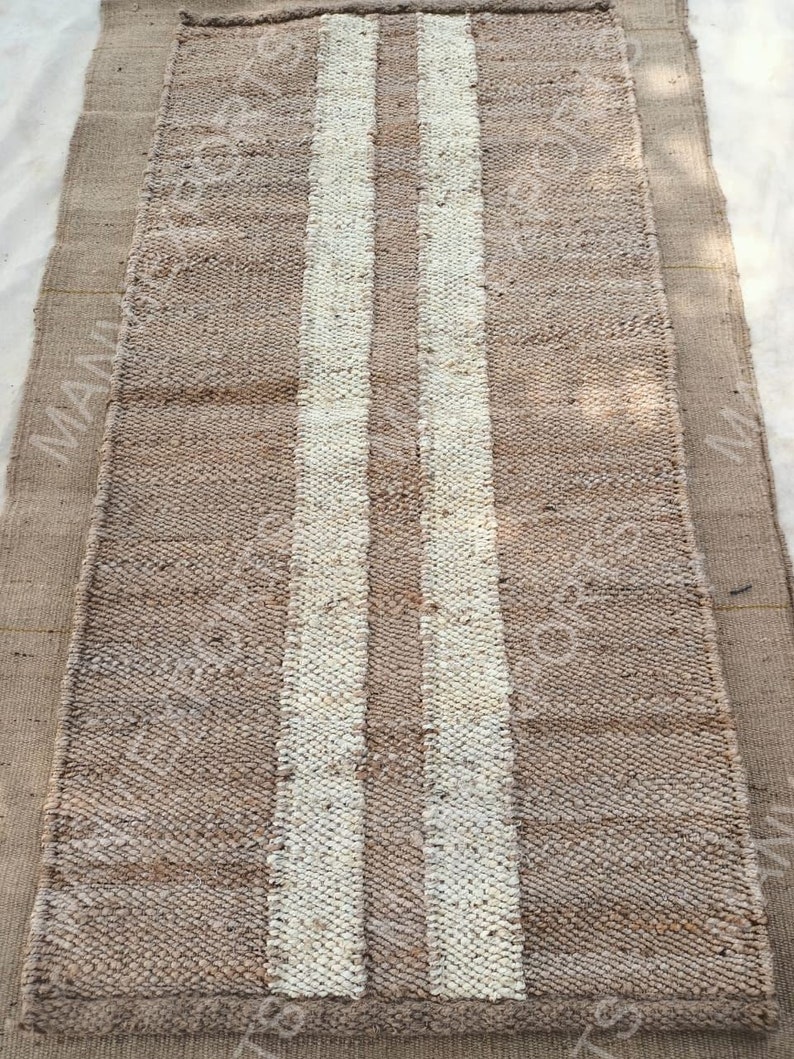 Black Line Jute Runnerjute Table Runnerhallways Etsy